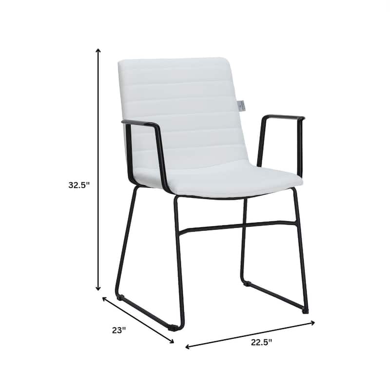 Zylar Ergonomic Guest Chair with Leather, Stainless Steel Base, High-Density Foam, Modern Design for Office or Waiting Room