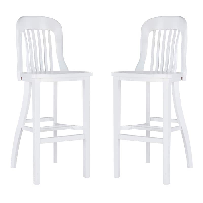 Linon Daya Solid Wood White Barstool (Set of 2)