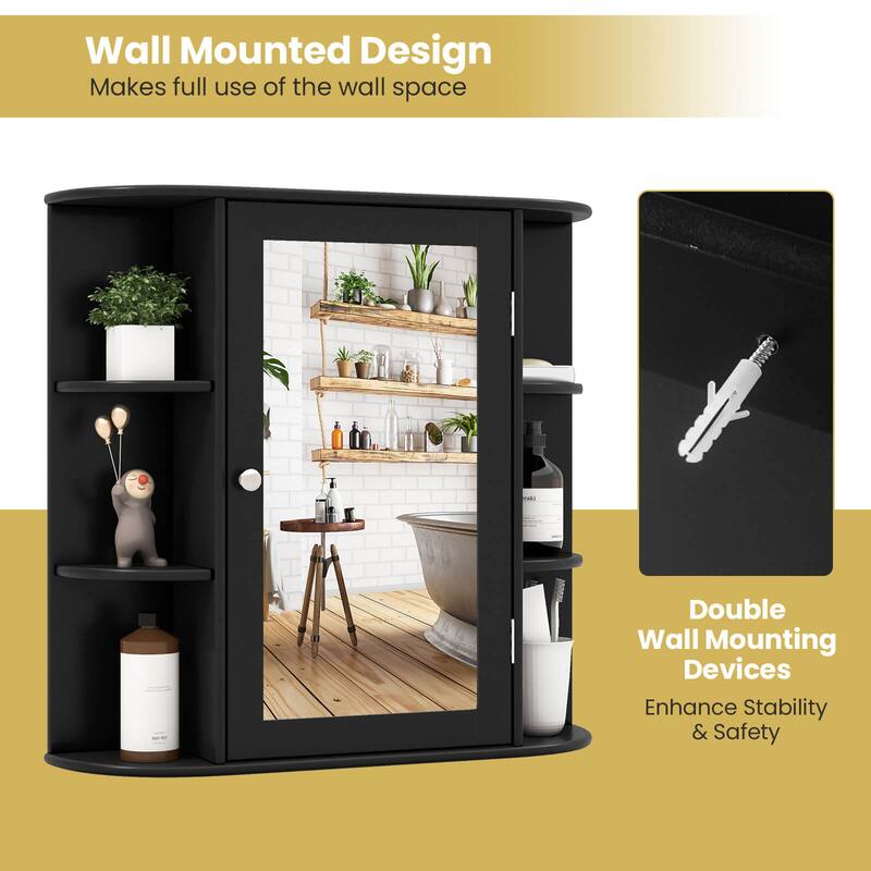 Costway Multipurpose Wall Surface Bathroom Storage Medicine Cabinet