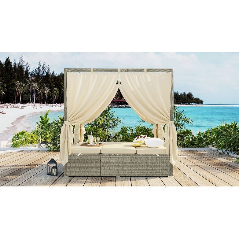Adjustable Sun Bed With Curtain