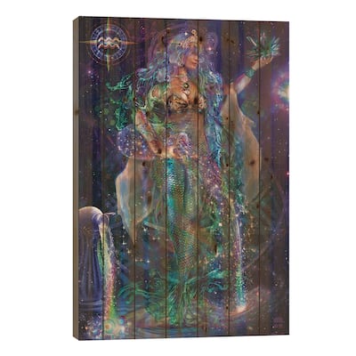 Aquarius Print On Wood by Jumbie - Multi-Color