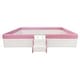 preview thumbnail 49 of 48, Upholstered Floor Bed Fence Bed Slat Platform Bed with Fence and Second Level Ladder, Anti-collision Frame for Kids Toddler