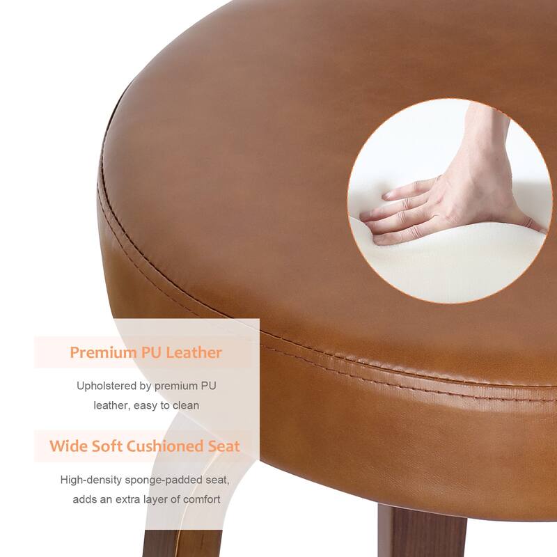 Faux Leather Upholstered Swivel Counter/ Bar Stools Set of 1/2/4