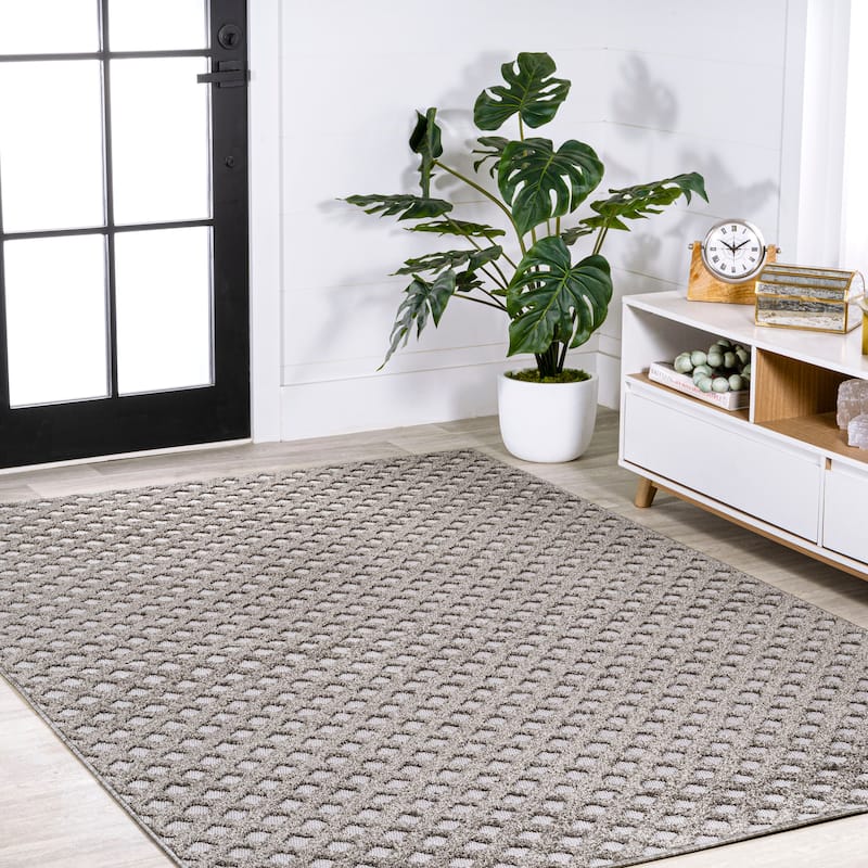 JONATHAN Y Citta High-Low Pile Mini-Diamond Trellis Indoor/Outdoor Area Rug