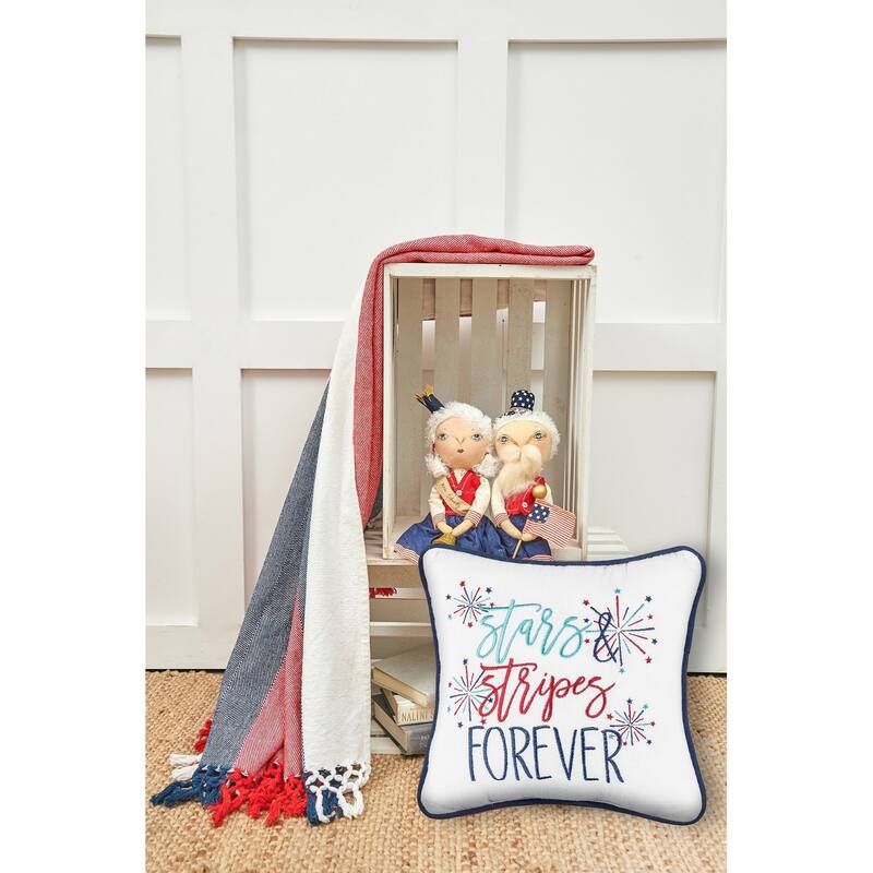 10" x 10" Stars & Stripes Forever Throw Pillow - Multicolored