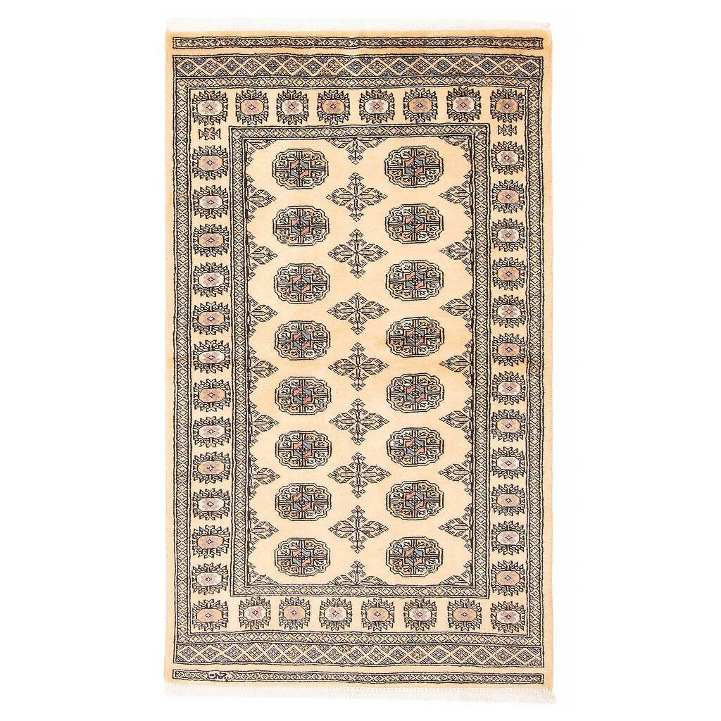 ECARPETGALLERY Hand-knotted Peshawar Bokhara Beige Wool Rug - 3'1 x 5'4