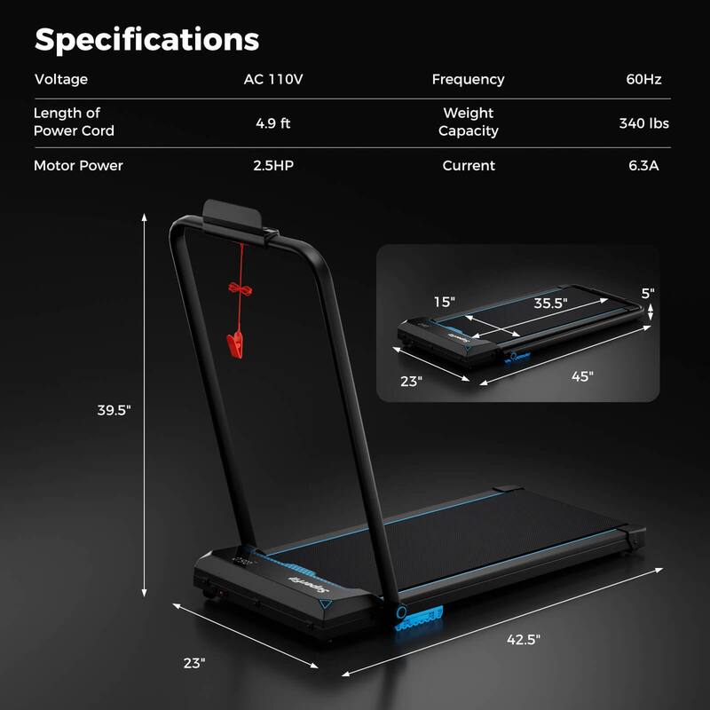 Costway 3 in 1 Folding Treadmill with Remote Control LED Display and - See Details