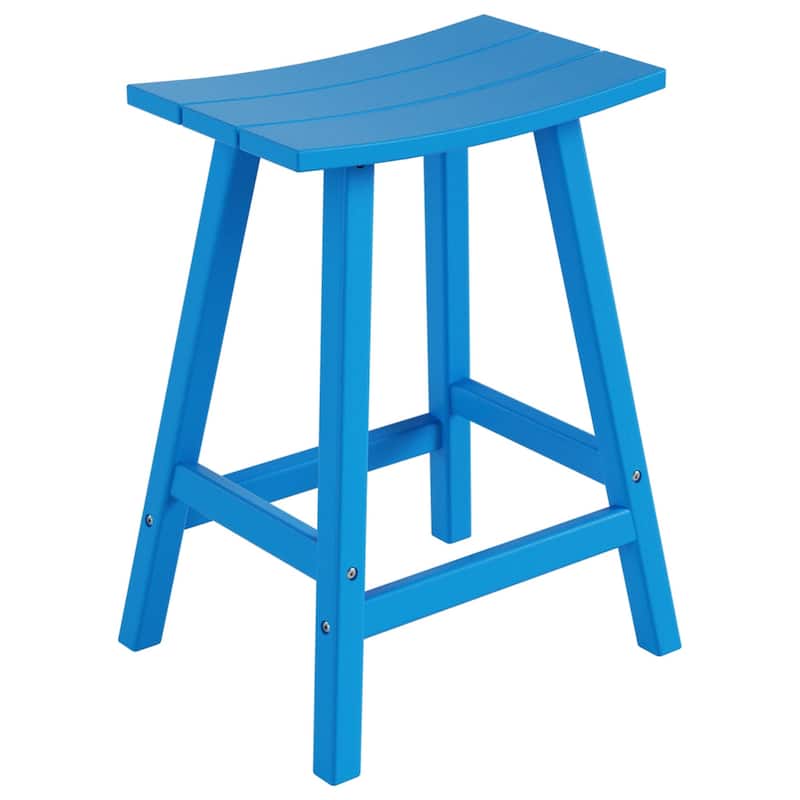 Polytrends Laguna Hdpe All Weather Outdoor Patio 24" Saddle Seat Counter Stool (Set Of 2)