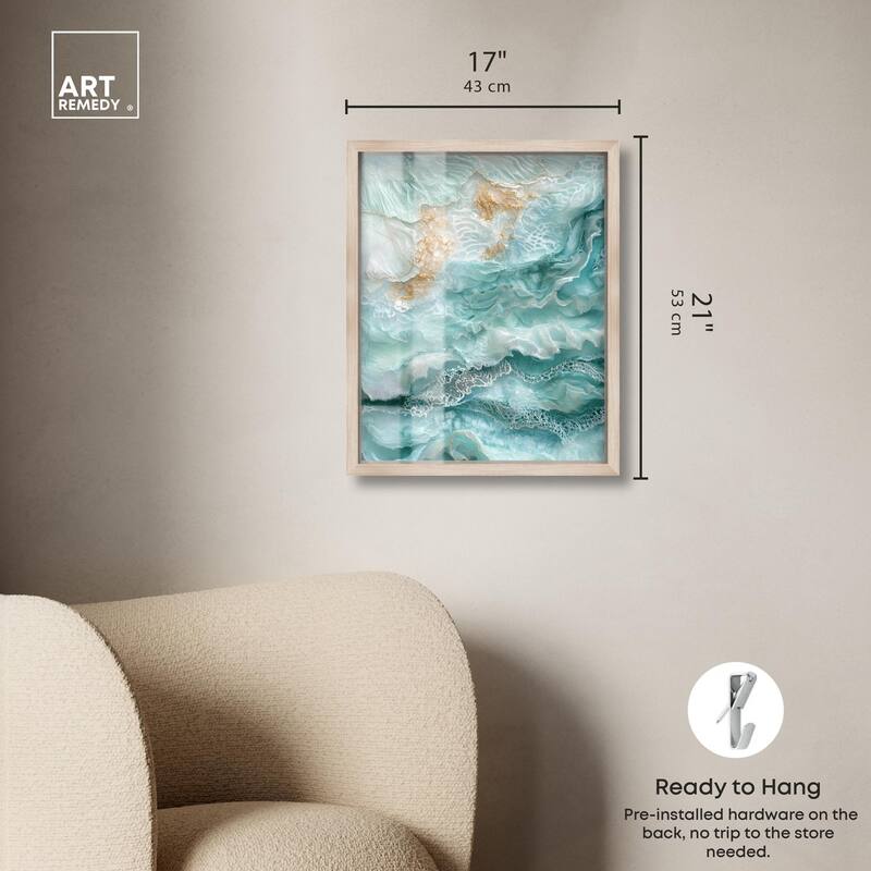 Teal Tiered Turbulence Shadowbox by Art Remedy
