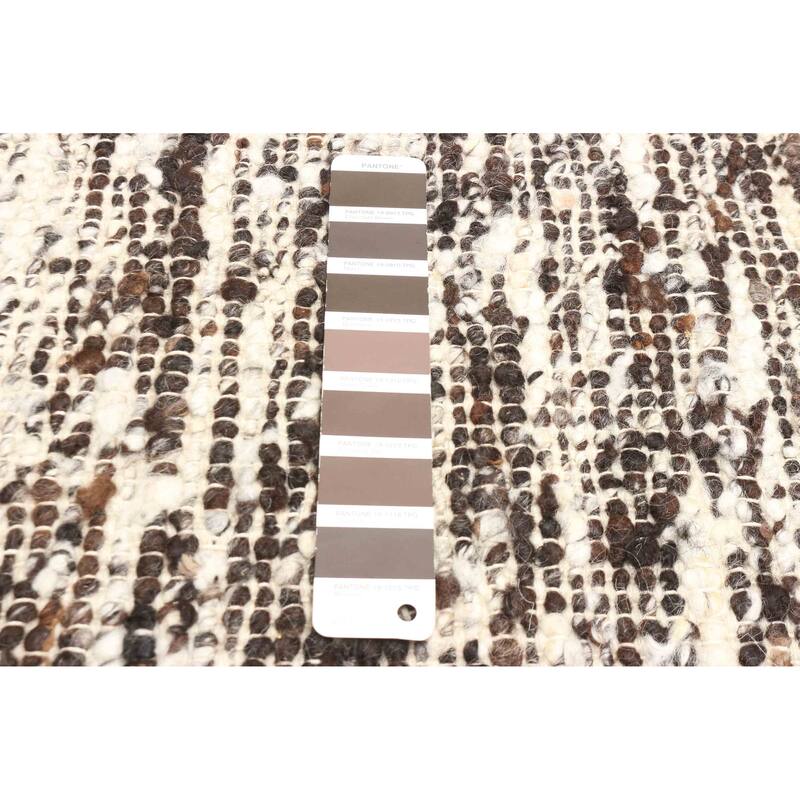 ECARPETGALLERY Braid weave Sienna Dark Brown Wool Rug - 6'2 x 9'2