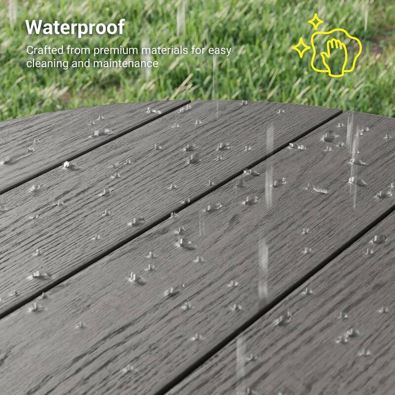 HDPE All-weather Outdoor Side Table, Easy Install Patio Table