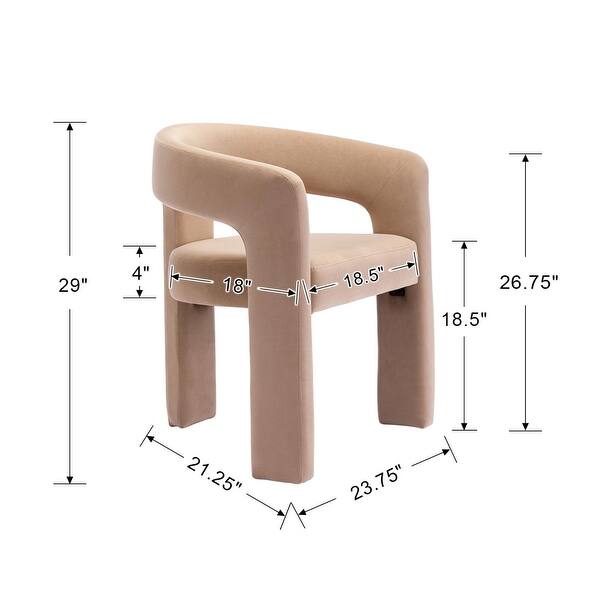 Modern Barrel Dining Chairs, Boucle Upholstered Armchair, Accent Side Chair