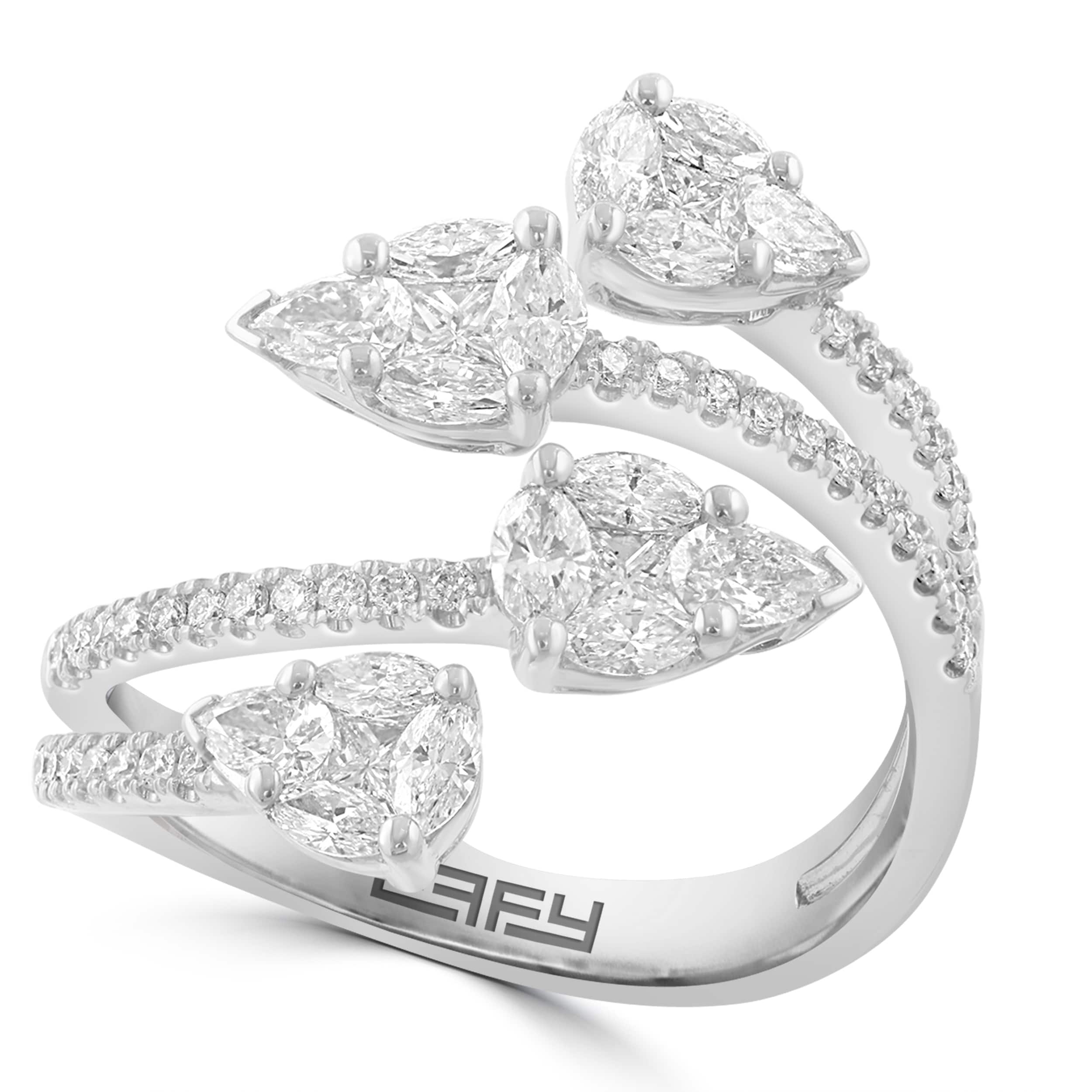 Diamond Shape Html EFFY Multi-Shape Diamond Wrap Ring in 14K White Gold (1 1/4 ct. tw ...