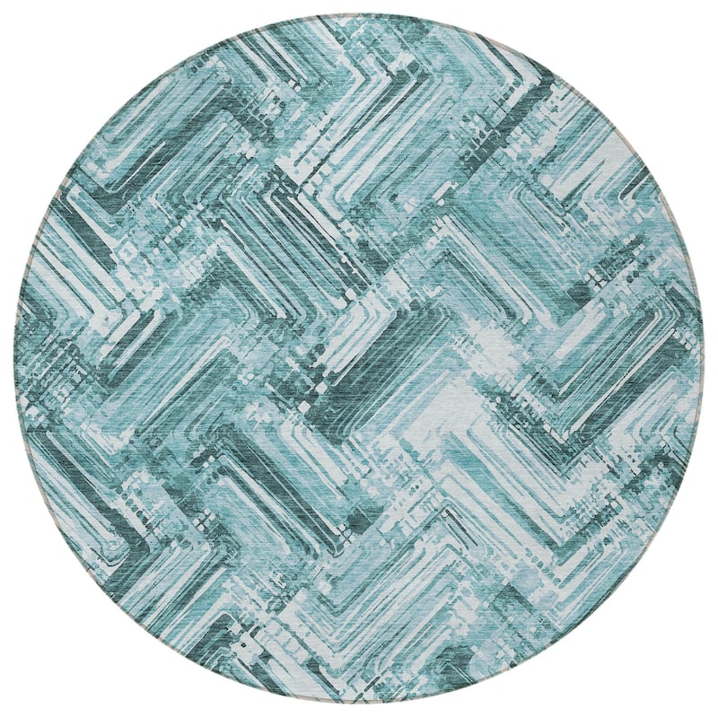 HomeRoots Geometric Transitional Rectangle Outdoor Rug