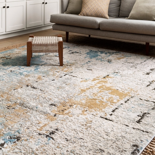Alexander Home Keara Brushstroke Abstract Distressed Contemporary Rug. Opens flyout.