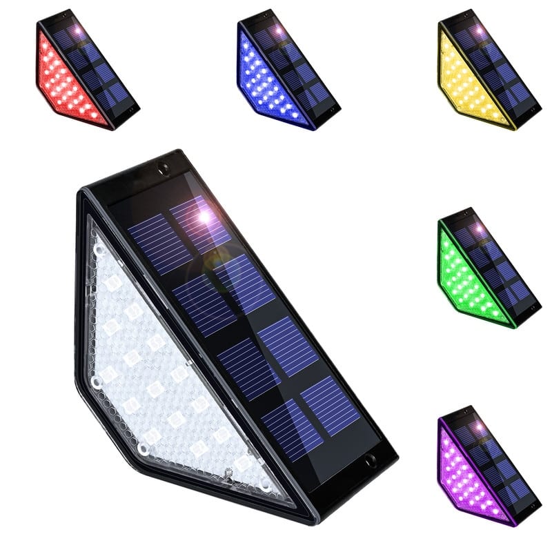 6 Pack Outdoor Solar Step Lights RGB Color Changing, Waterproof