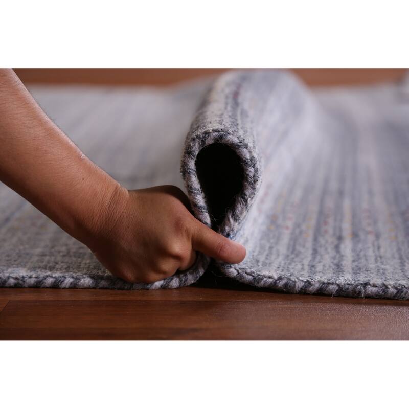 Hand Knotted Oriental 100% Wool Carpet Tribal Animal Pictorial Greys & Charcoal Gabbeh Area Rug - 9' 9'' X 8' 2''