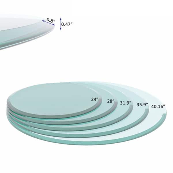 Transparent coffee tables glass tea table 32” inch round table top ...