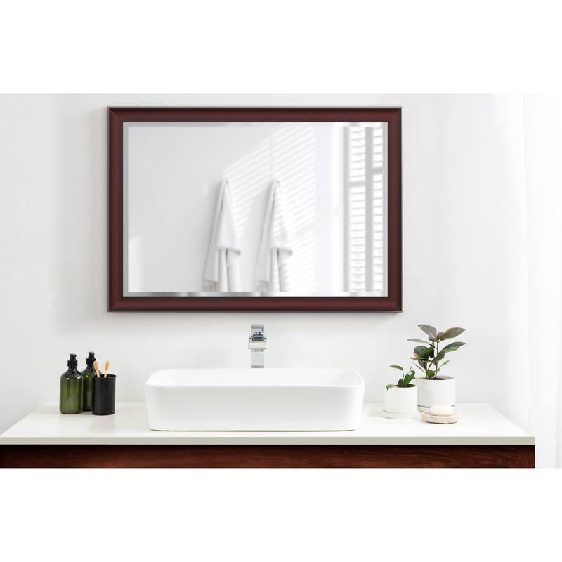 Kate and Laurel Scoop Framed Beveled Wall Mirror