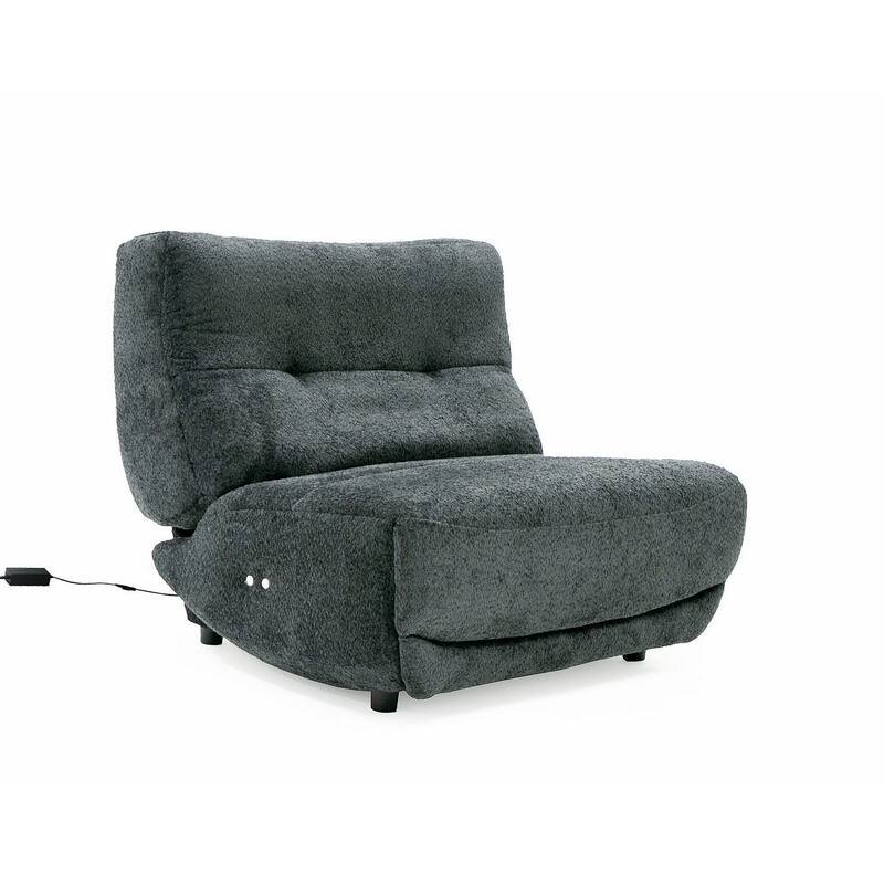 Ani 43 Inch Large Power Electric Recliner Chair, Modern Dark Gray, Black