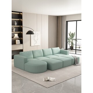 Image showcasing CHIC HOUSE Modular Sectional Sofa with Storage Ottomans ... - Amazon