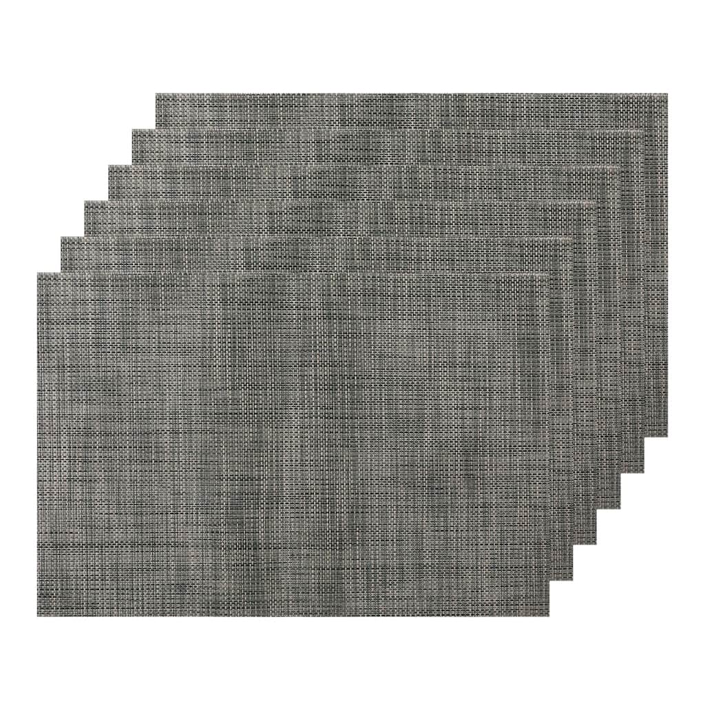 Durable Placemats for Dining Table, Washable Woven Kitchen Place Mats Set of 6 - 18x12 inch