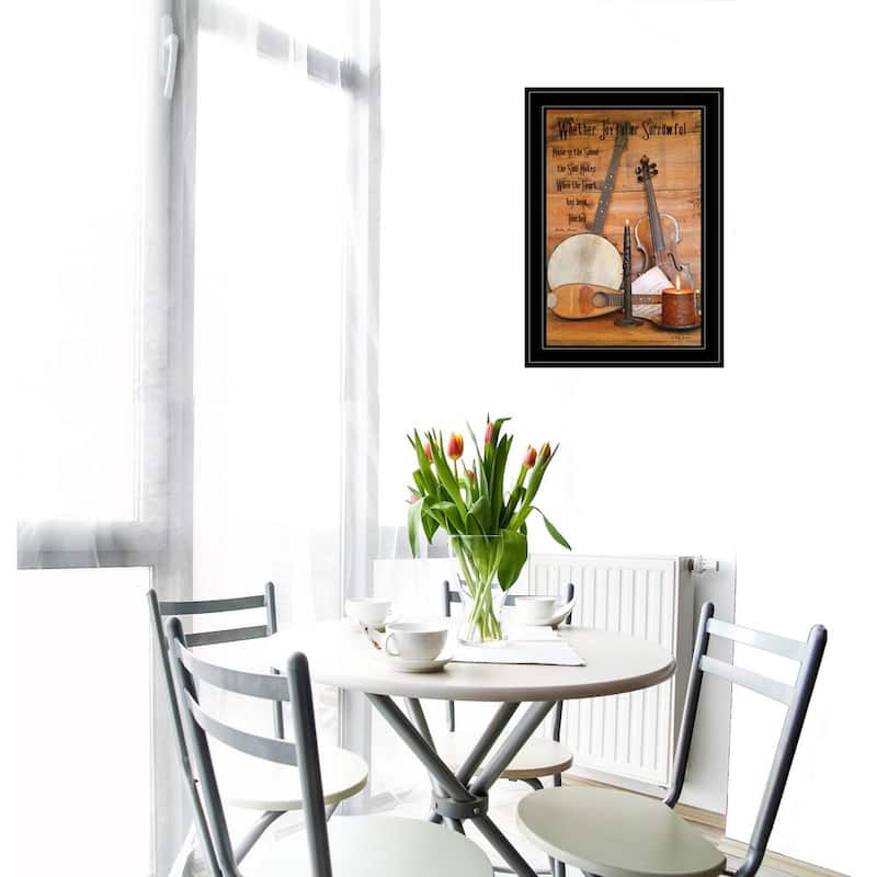 TrendyDecor4U Farmhouse "Music" Framed Wall Art by Billy Jacobs - Earthtones