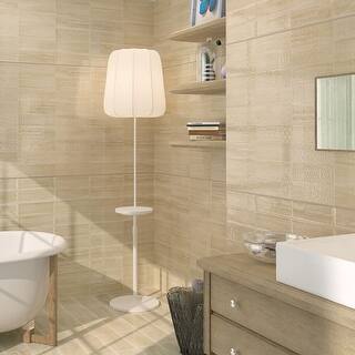 Jones 4x12 Crema Polished Ceramic Relief Wall Tile