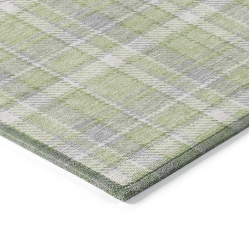 Alrilo Plaid Weather Resistant Versatile Elegance Runner Outdoor Rug