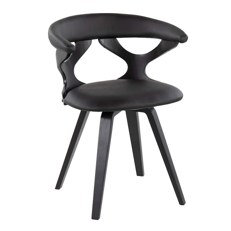 Carson Carrington Viby Mid-century Modern Swivel Dining/ Accent Chair - Black Faux Leather/Black