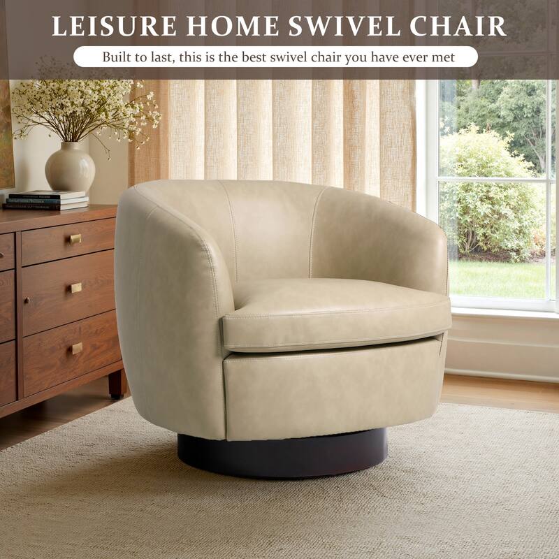 Upholstered Swivel Barrel Chair