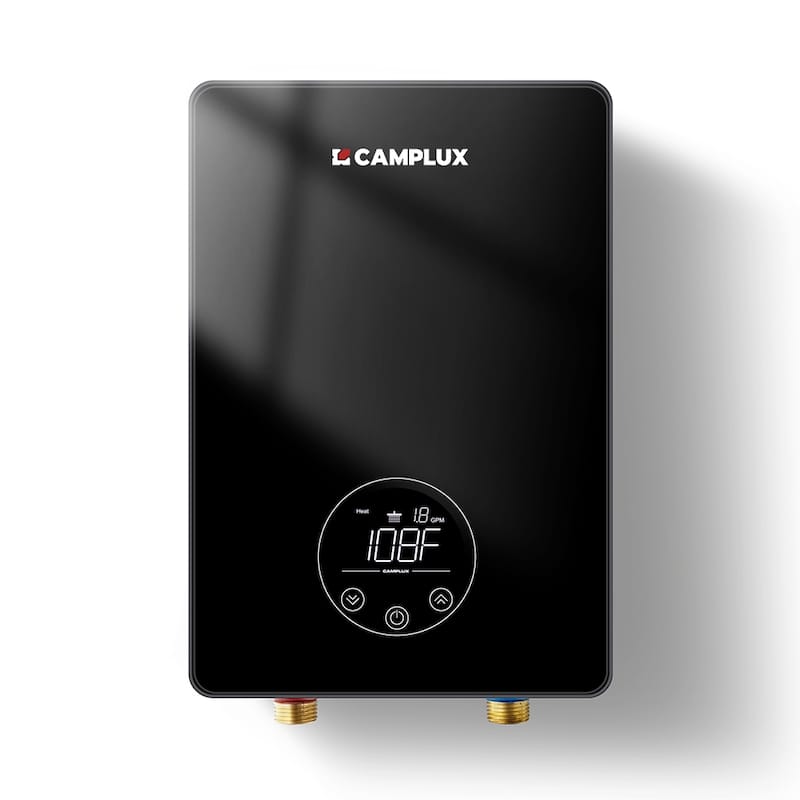CAMPLUX 1.8 GPM Electric Tankless Water Heater 6kW 240V, Brick - White
