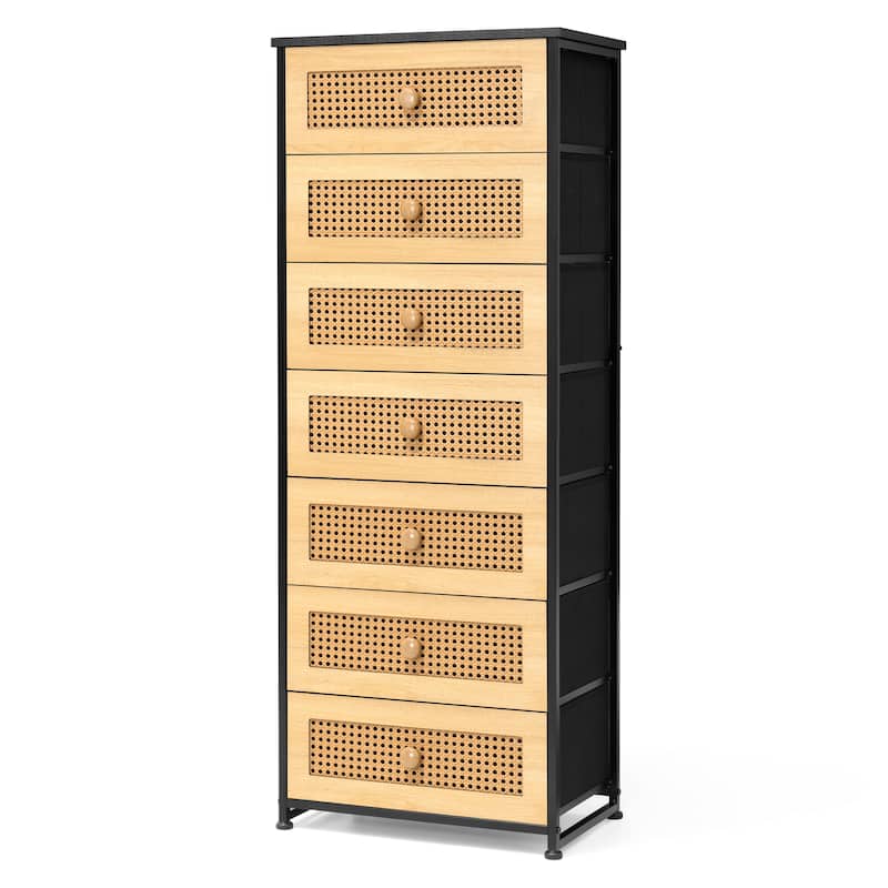 7 Drawers Chest Furniture Storage Tower Organizer Unit for Bedroom