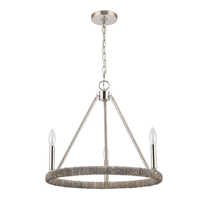 Elk Home Abaca Polished Nickel Finish 3 Light Chandelier