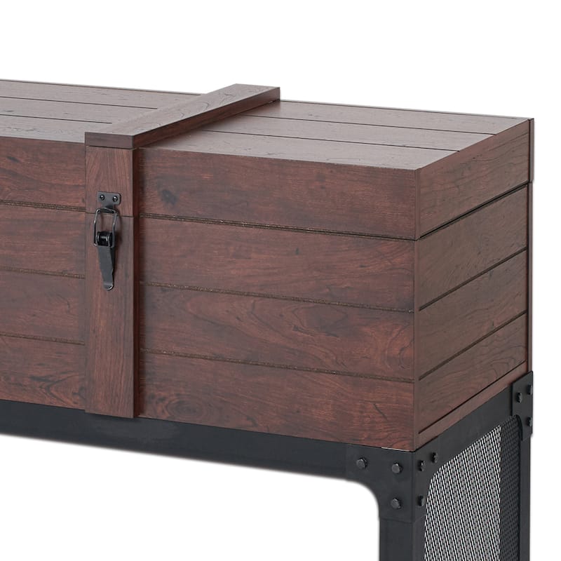 DH BASIC Vintage Trunk Style 47" Storage Console Table by Denhour