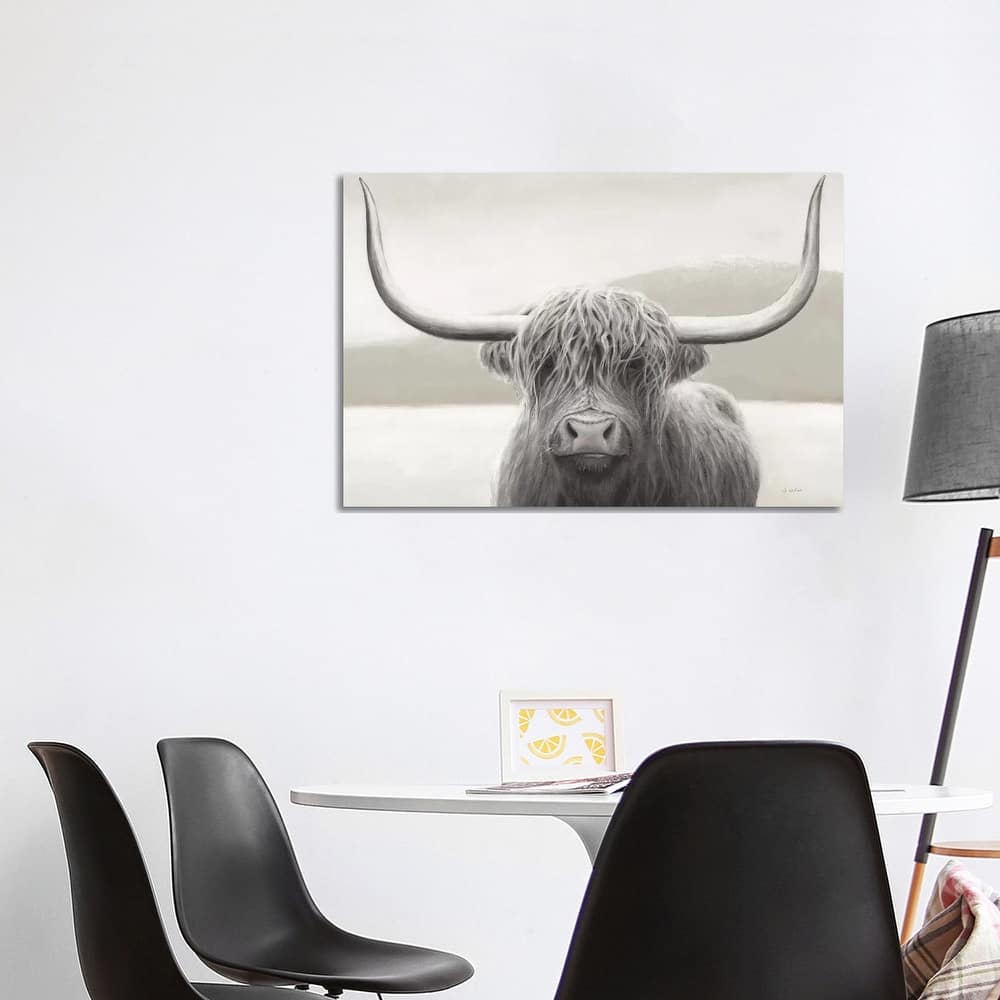 iCanvas "Highland Cow Neutral" by James Wiens Canvas Print