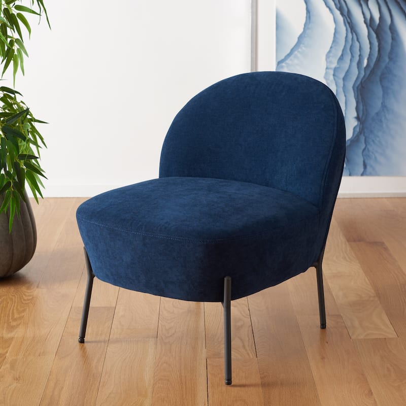SAFAVIEH Geena Petite Velvet Slipper Chair - 21 In. W x 26 In. D x 26 In. H - 21Wx26Dx26H