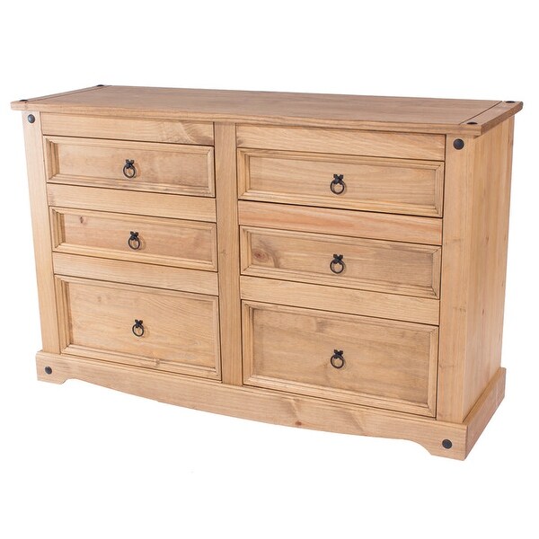Wood Dresser 3+3 Drawers Chest Corona Collection | Furniture Dash