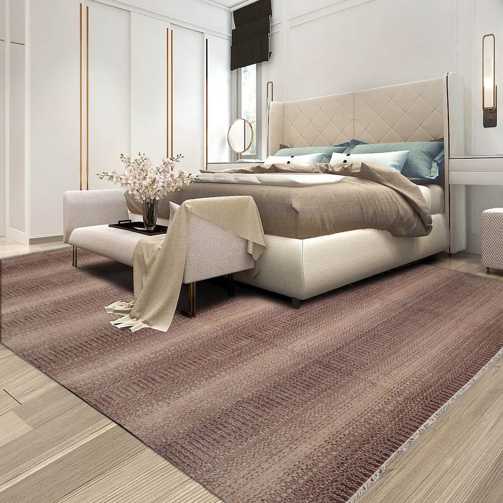 Hand Knotted Brown, Tan Wool Modern & Contemporary Oriental Area Rug - 10' x 14'