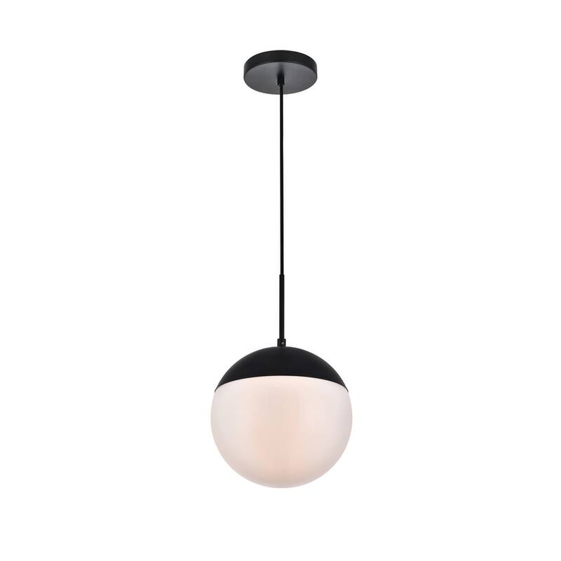 1-Light Frosted White Glass Pendant