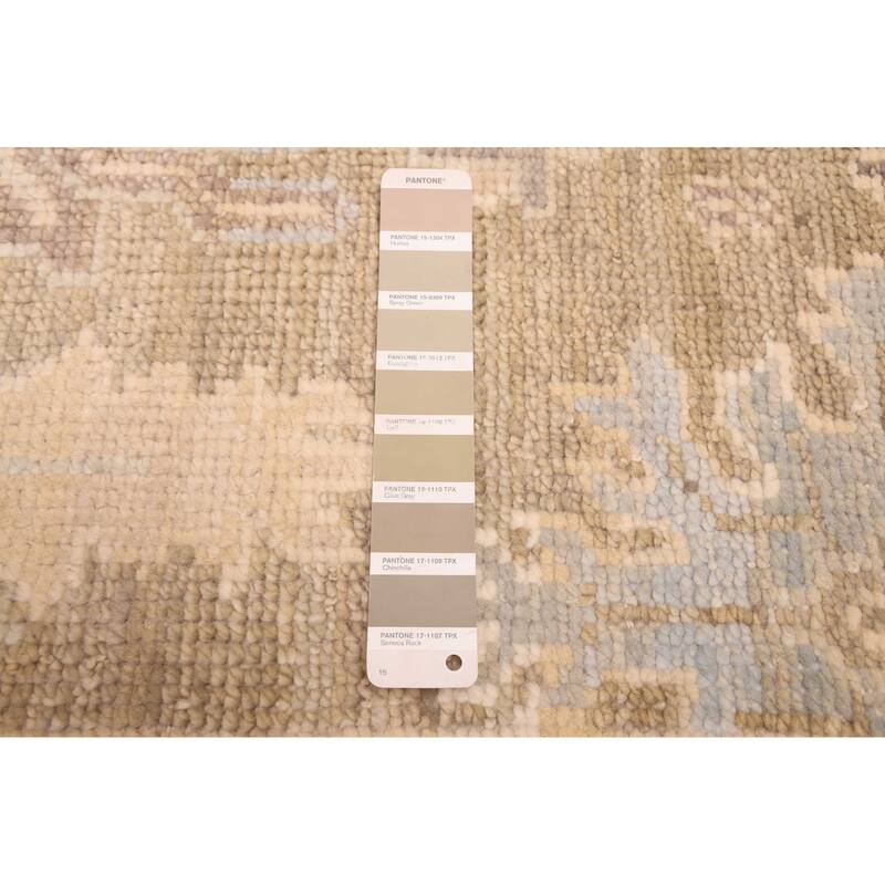 ECARPETGALLERY Hand-knotted Kavya Oushak Khaki, Sage Wool Rug - 9'0 x 12'0