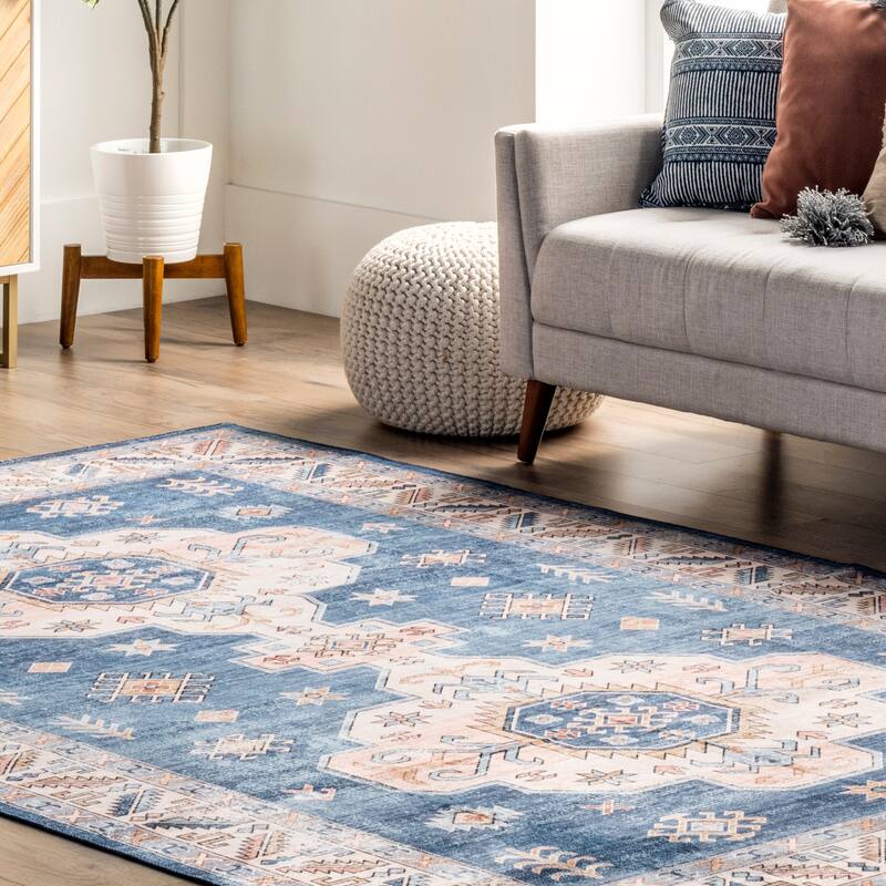 Nuloom Norma SpinClean Machine Washable Traditional Medallion Area Rug