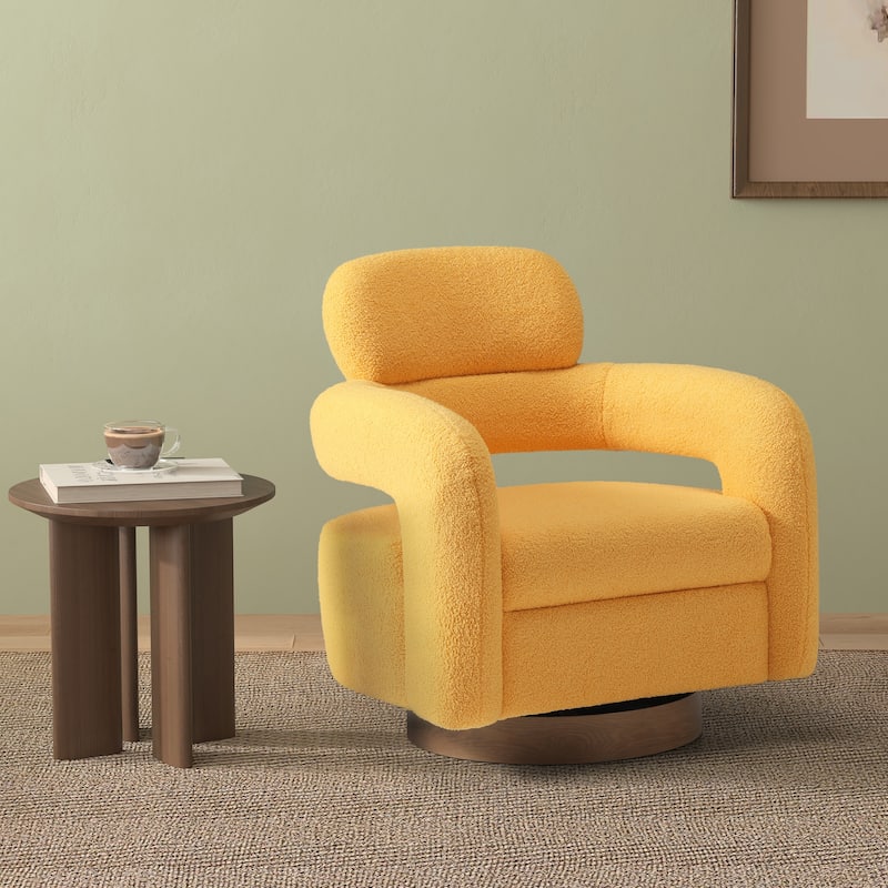 Bayville 29" Wide Sherpa Swivel Chair