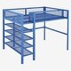 preview thumbnail 7 of 14, Blue Modern Full Loft Bed with Shelves & Workstation - Multi-Functional