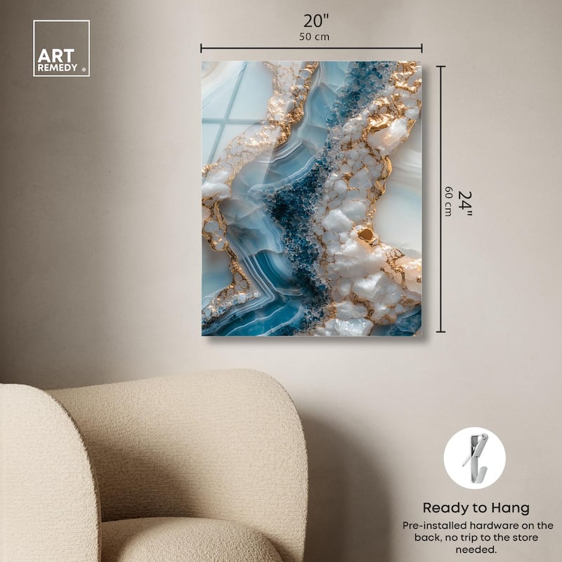 Lapis River Acrylic by Art Remedy, Ready to Hang