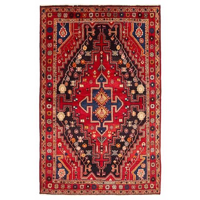 ECARPETGALLERY Hand-knotted Anatolian Vintage Red Wool Rug - 4'6 x 7'2