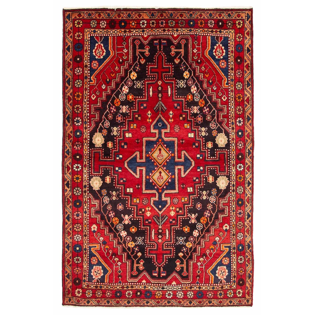 ECARPETGALLERY Hand-knotted Anatolian Vintage Red Wool Rug - 4'6 x 7'2
