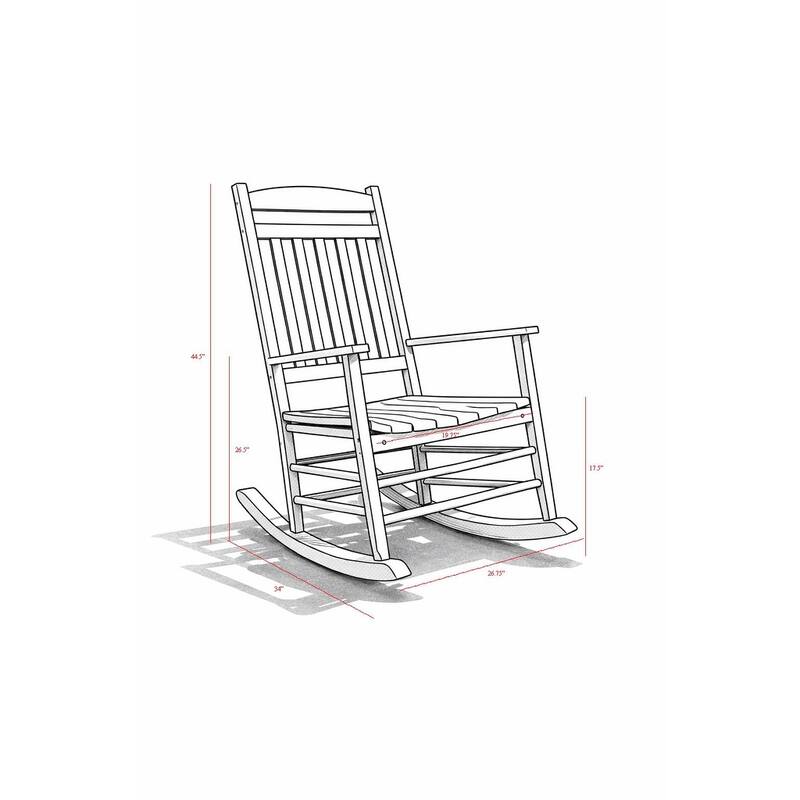 Fratelli Black Rocker Poplar Wood Outdoor Rocking Chair