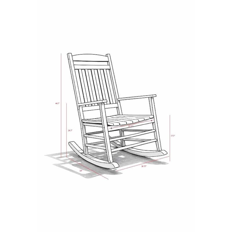 Fratelli White Rocker Poplar Wood Outdoor Rocking Chair