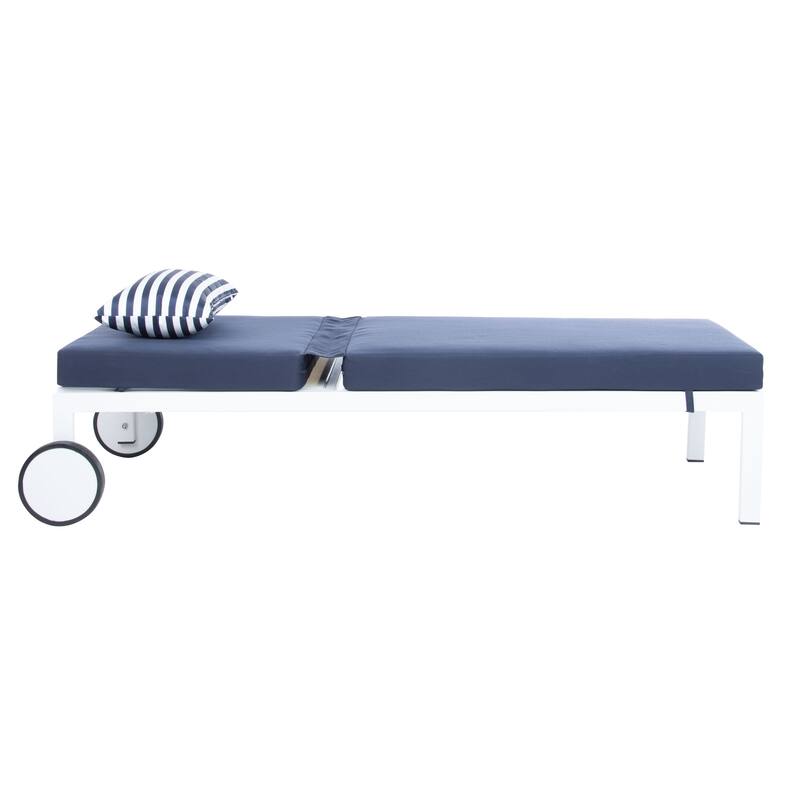 SAFAVIEH Outdoor Miya Sun Lounger - 72.8" W x 27.6" D x 33" H - 73Wx33Dx28H